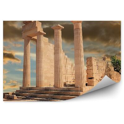 Papier peint Colonnes de ruines antiques ciel nuageux