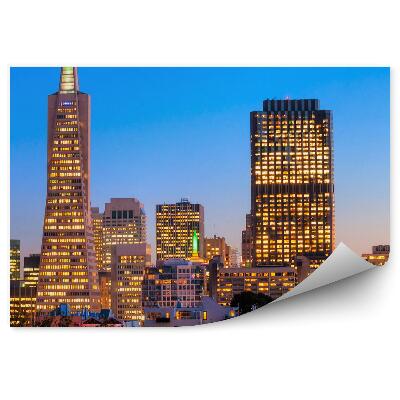 Papier peint Gratte-ciel Bâtiments de Californie Nuit de lumière