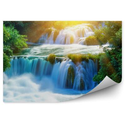 Papier peint Chutes d'eau arbres verts