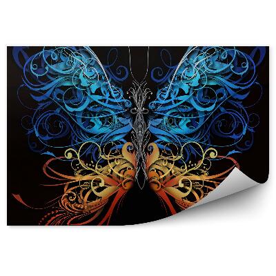 Papier peint Papillon Bleu Ailes Orange Abstrait