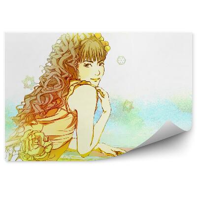 Papier peint Flocons De Neige D'une Belle Fille