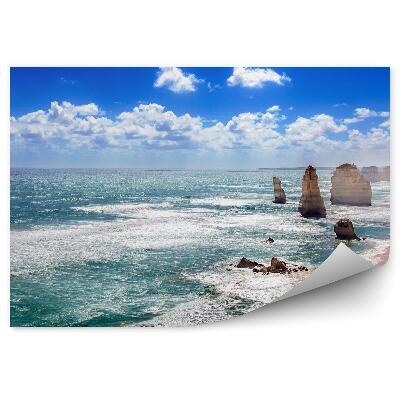 Papier peint Douze Apôtres Plage Océanique Australie Vagues Ciel Nuages