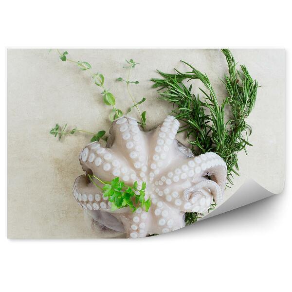 Papier peint panoramique Pieuvre herbes nature