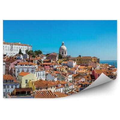 Papier peint Panorama des toits de Lisbonne bâtiments de la ville