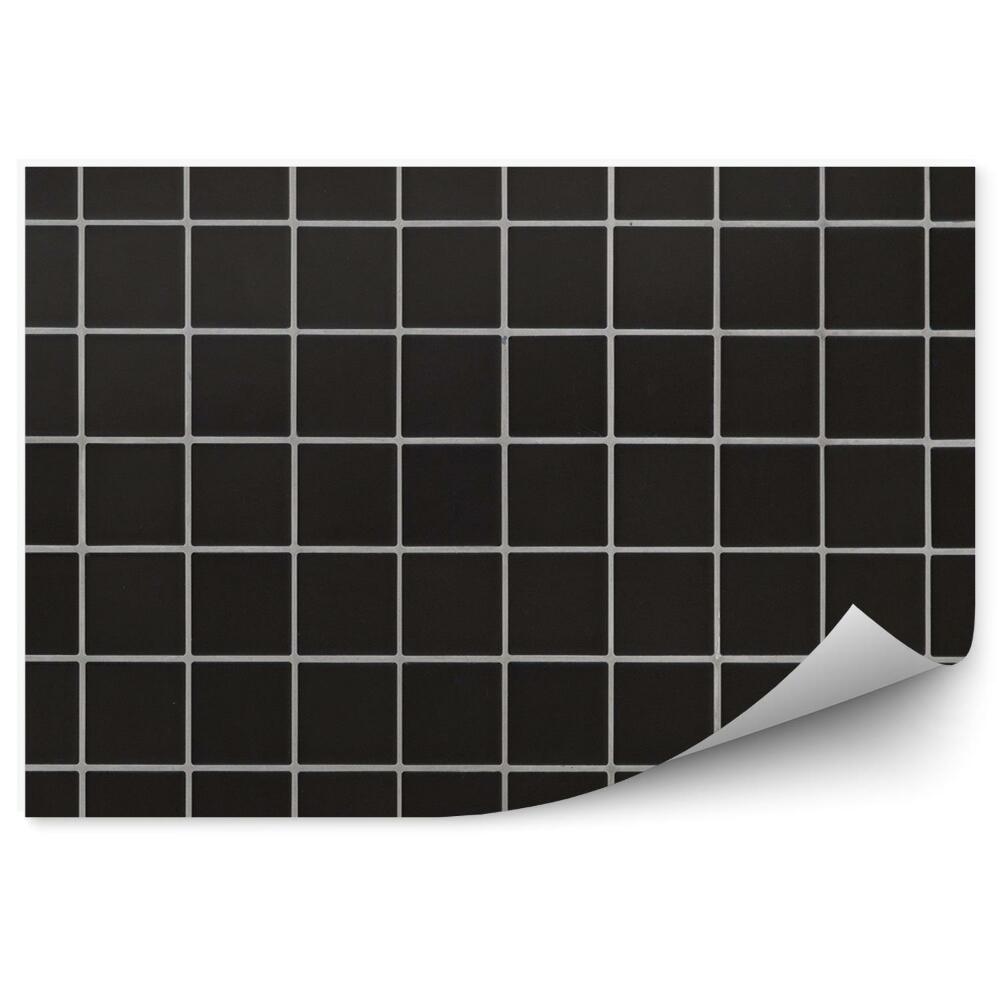 Papier peint Carrelage cube noir quadrillé blanc