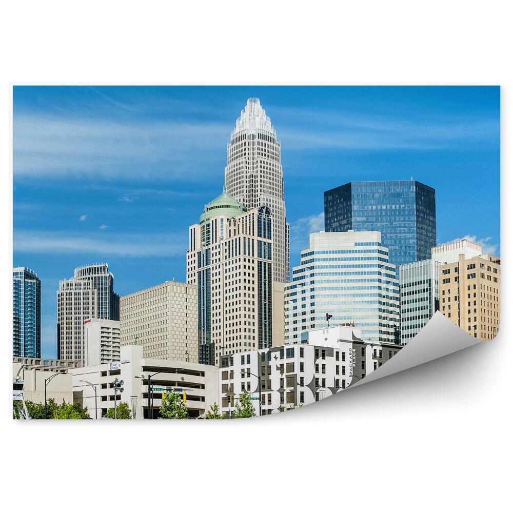 Papier peint Charlotte New York City Skyline Trees People