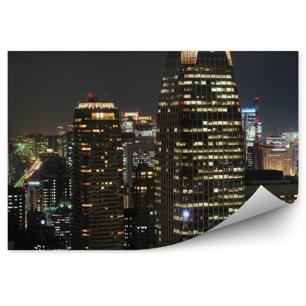 Papier peint Gratte-ciel Tokyo Nuit