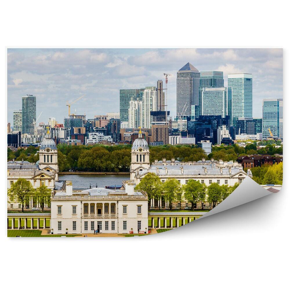 Papier peint Canary Wharf Greenwich Londres Ciel nuages