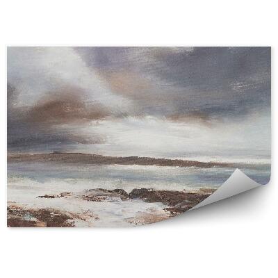 Papier peint Tempête Mer Plage Peint Abstrait