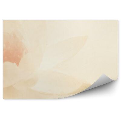 Papier peint Fleur de lotus blanche fond crème
