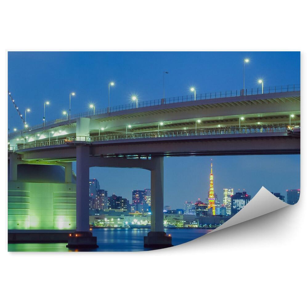Papier peint Tokyo bay movement light water bridge