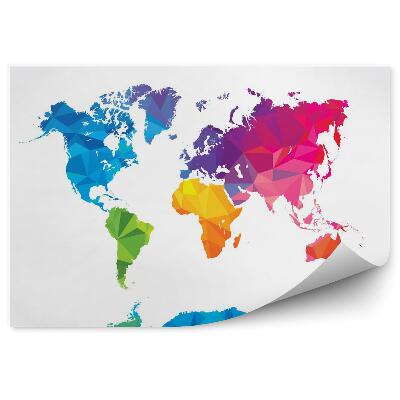 Papier peint Carte du monde en couleur