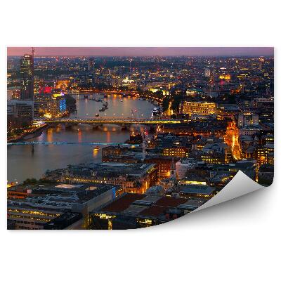 Papier peint Londres Coucher De Soleil Lumières Colorées Bâtiments Ville Panorama Coucher De Soleil