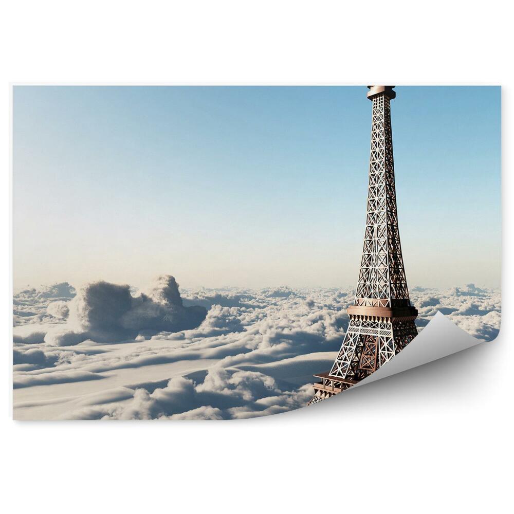 Papier peint Tour Eiffel Nuages Ciel Paris