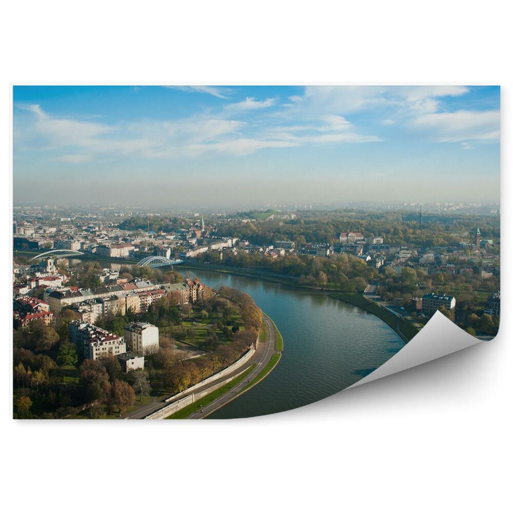 Papier peint Panorama de Cracovie à partir d'une vue d'oiseau