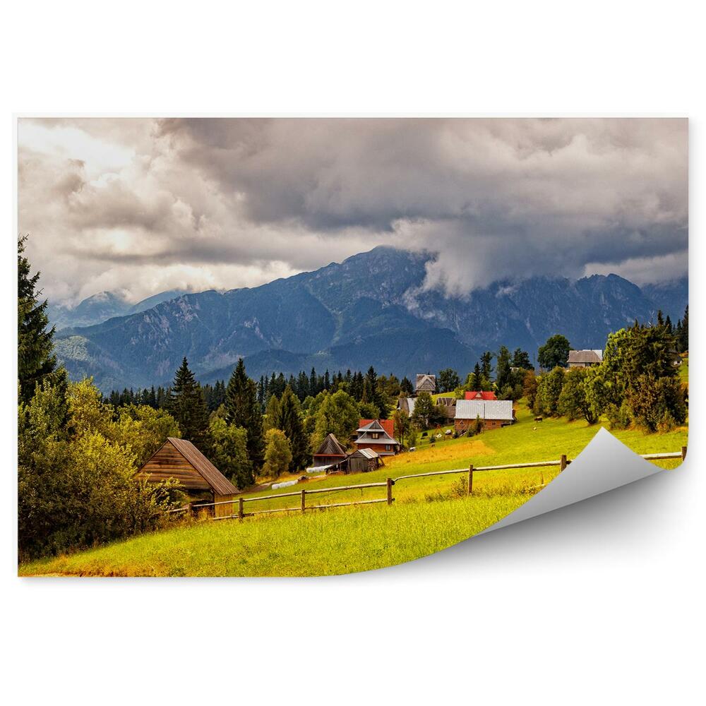 Papier peint Chalets De Montagne Tatra Haute Montagne Clôture Nuages