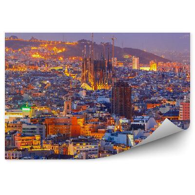 Papier peint Sagra Familia Panorama de la ville de Barcelone