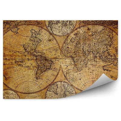 Papier peint Carte du monde sphères terrestres vintage