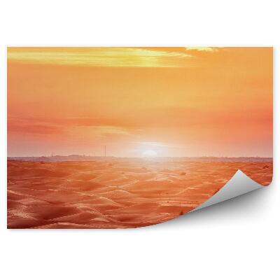 Papier peint Coucher De Soleil Désert Ciel Rouge