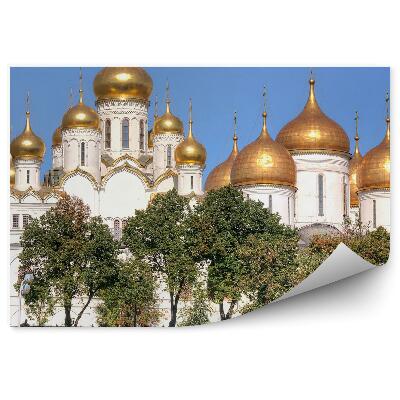 Papier peint complexe d'églises dômes dorés