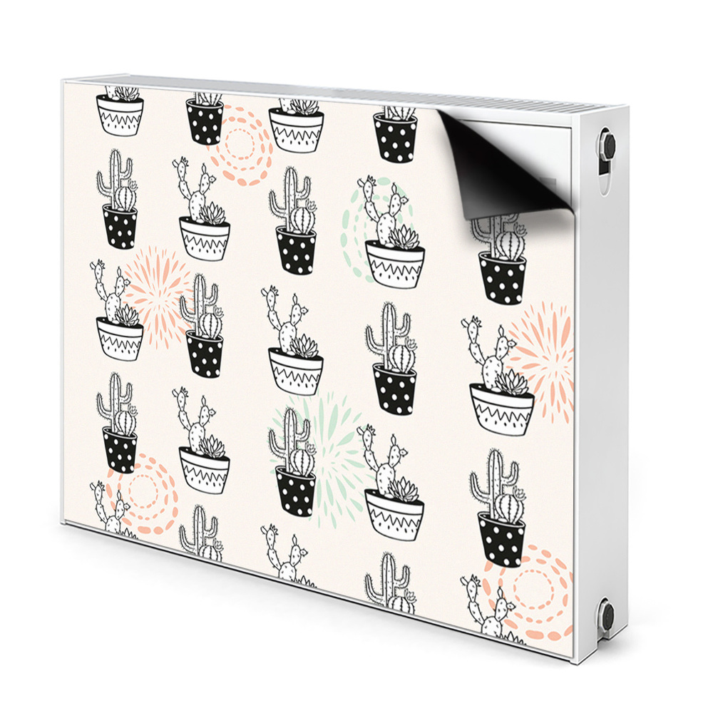 Déco cache radiateur Pots de cactus