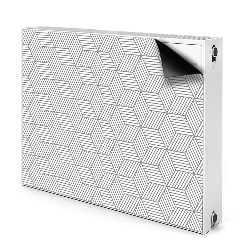 Cache radiateur aimanté Cubes 3D gris