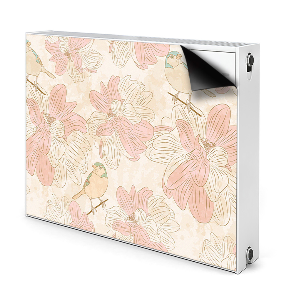 Déco cache radiateur Oiseaux beiges