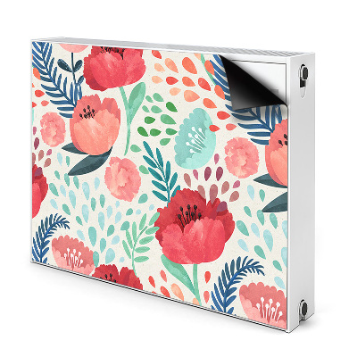 Déco cache radiateur Coquelicots