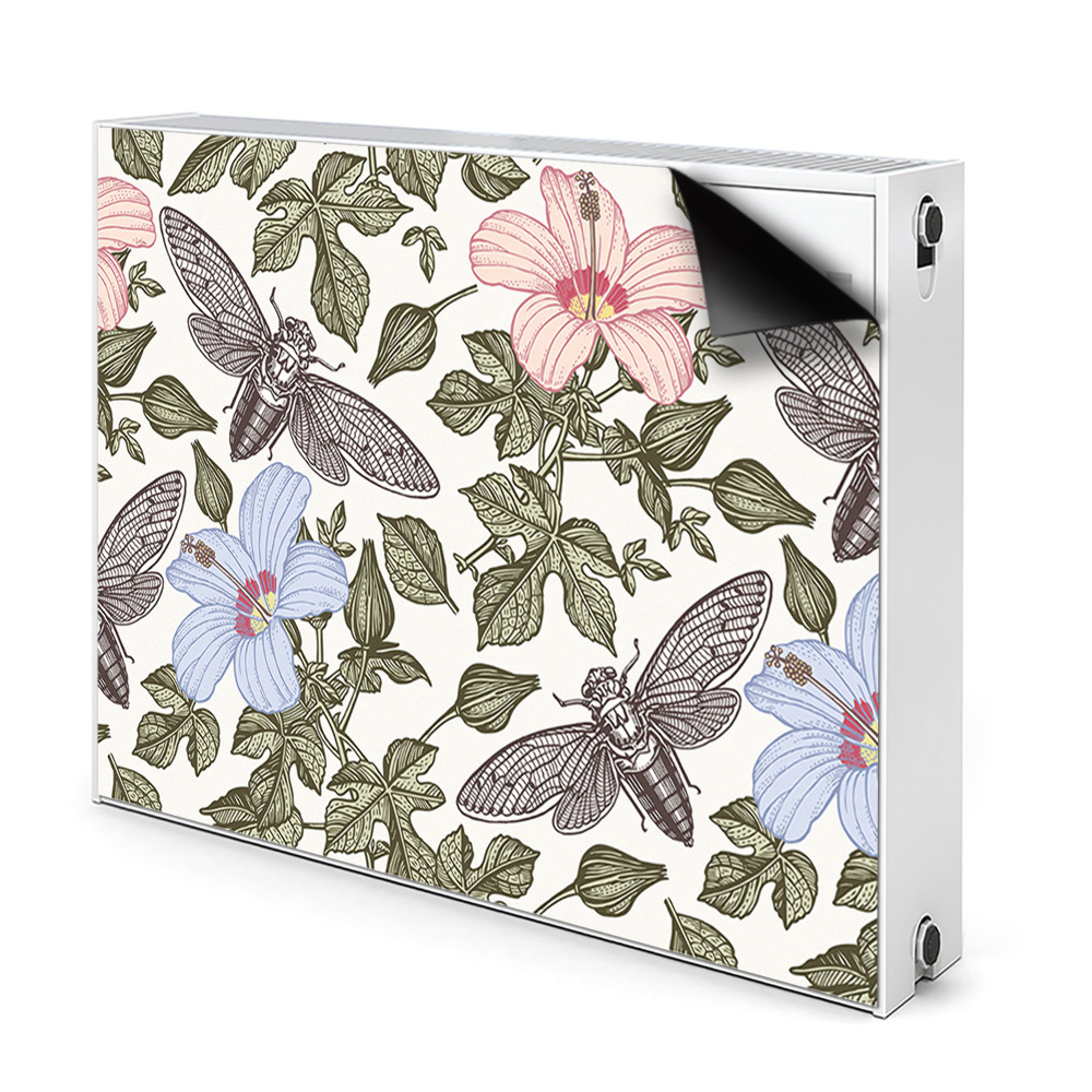 Décoration radiateur Papillons parmi les fleurs