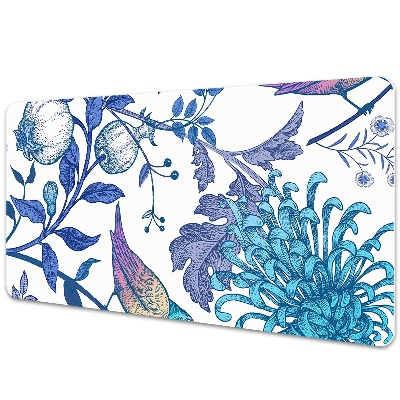 Sous-main bureau Oiseaux et arbre en fleurs