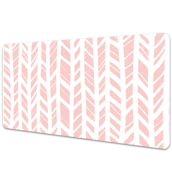 Sous-main bureau Chevrons blancs et roses