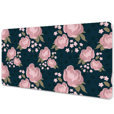 Tapis de bureau Fleurs sur fond bleu foncé