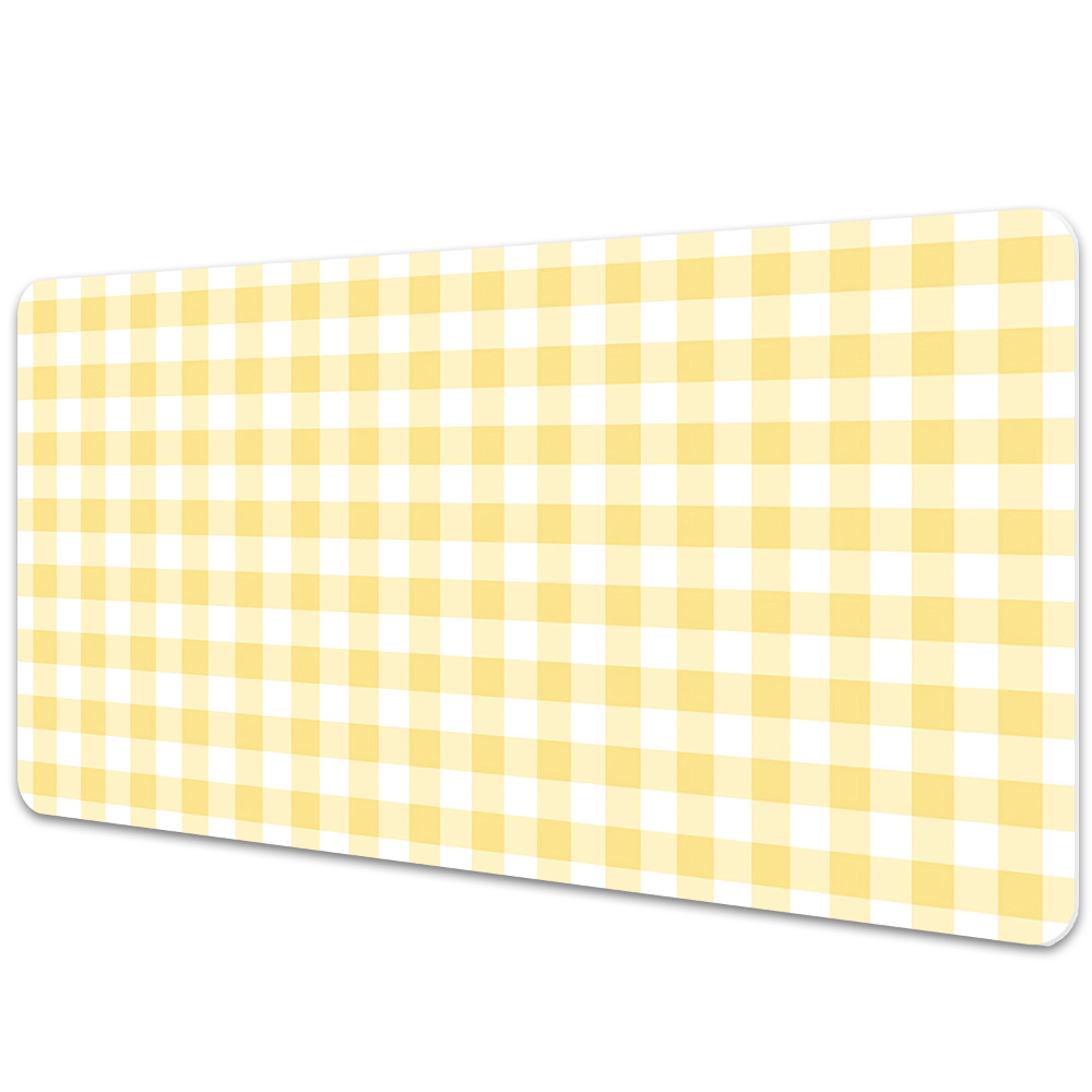 Sous main de bureau Carreaux géométriques jaunes