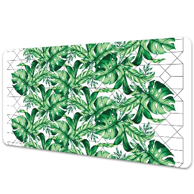 Tapis de bureau Monstera sur fond de ligne
