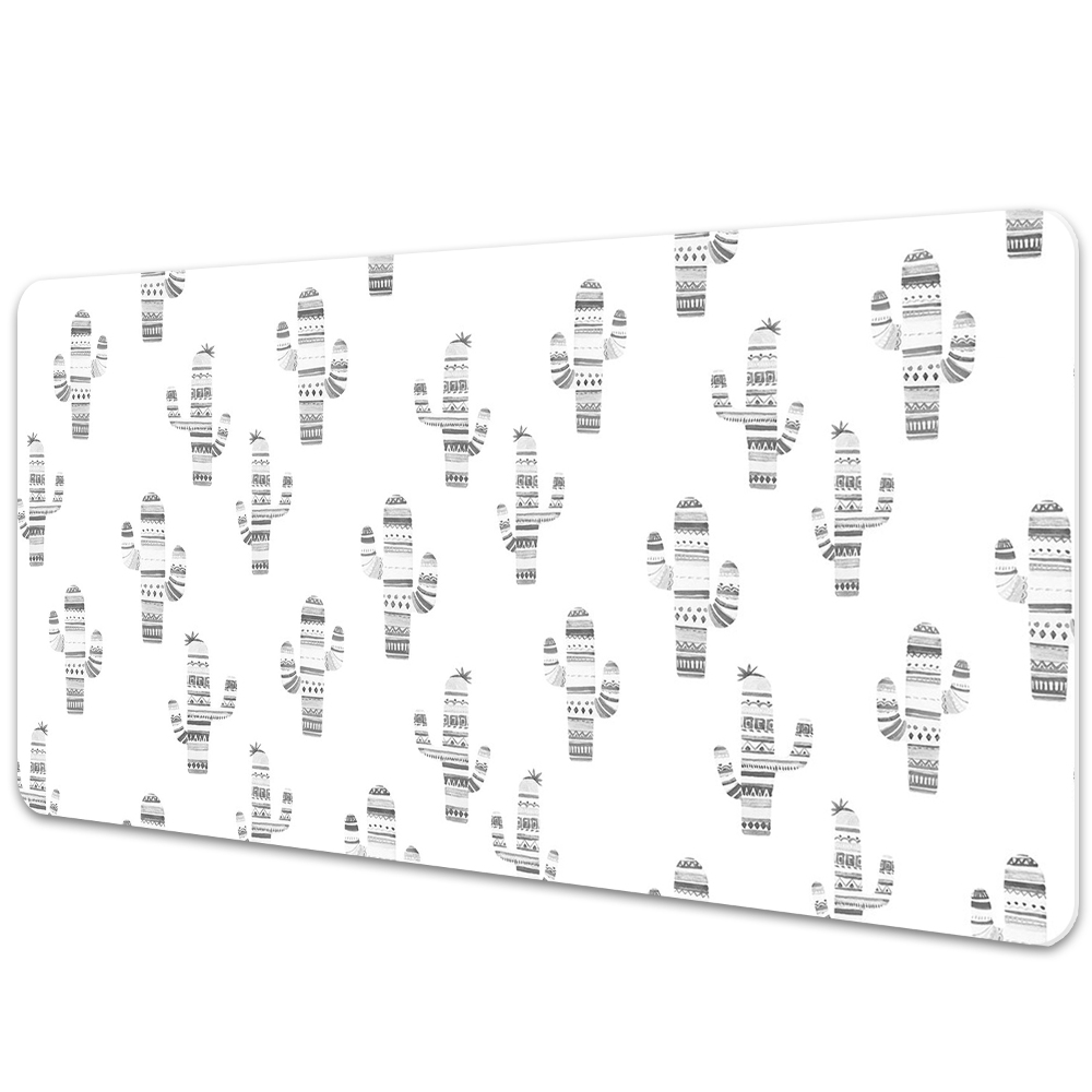 Tapis de bureau Cactus noir et blanc