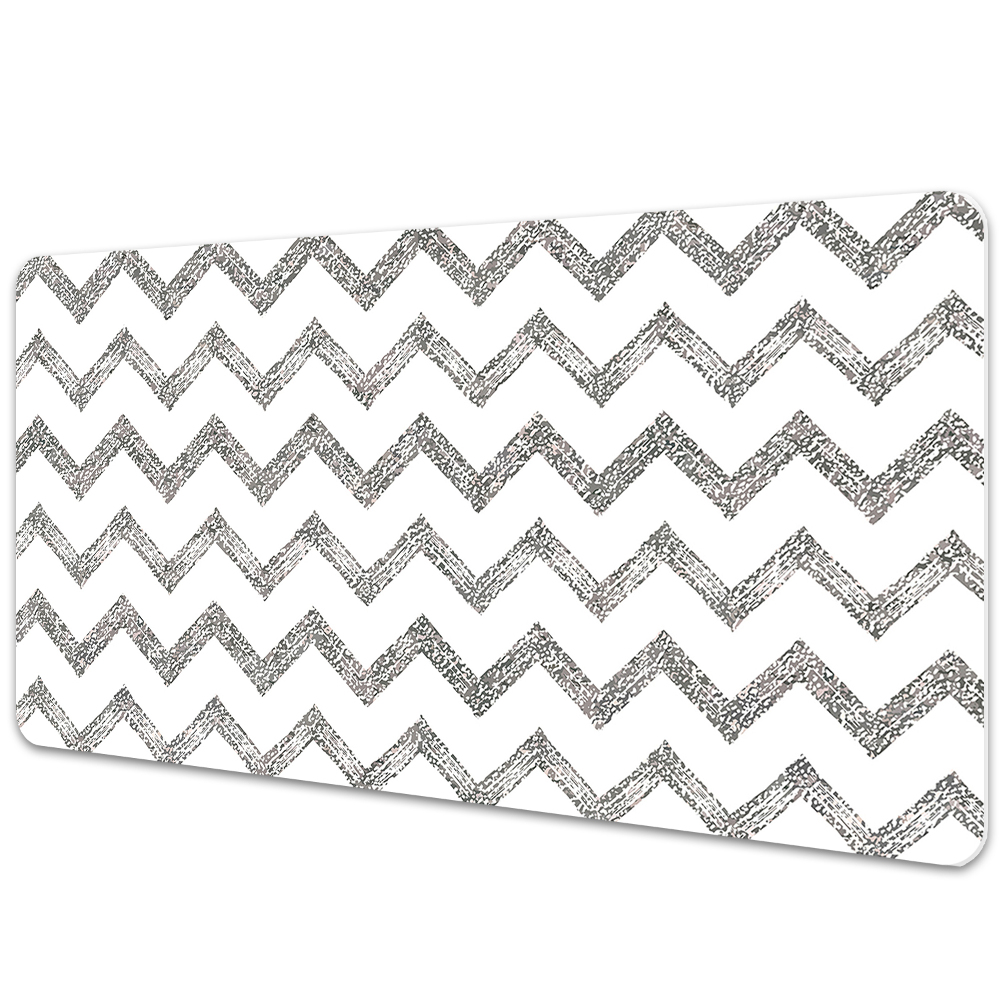 Sous main de bureau Zigzags géométriques argentés