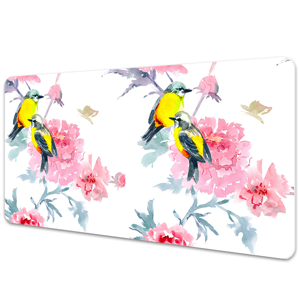 Tapis de bureau Oiseaux parmi les fleurs