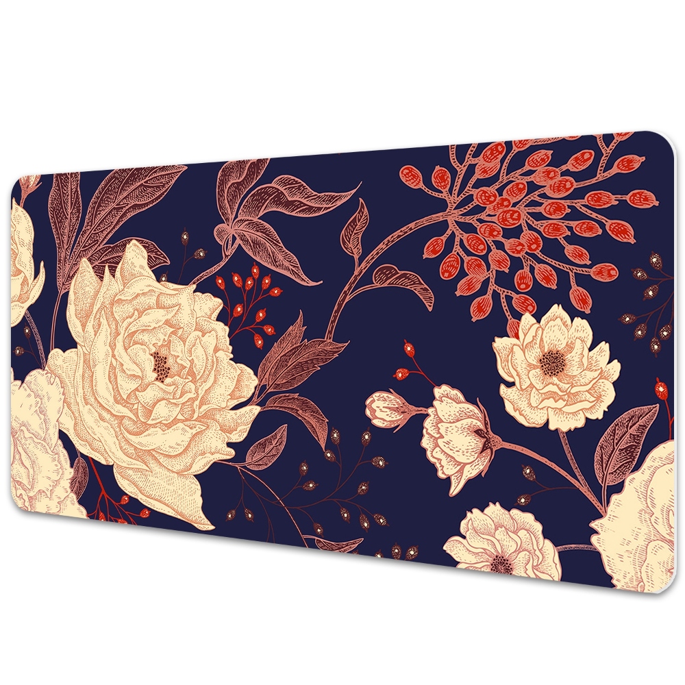 Sous main de bureau Composition de roses et de sorbiers