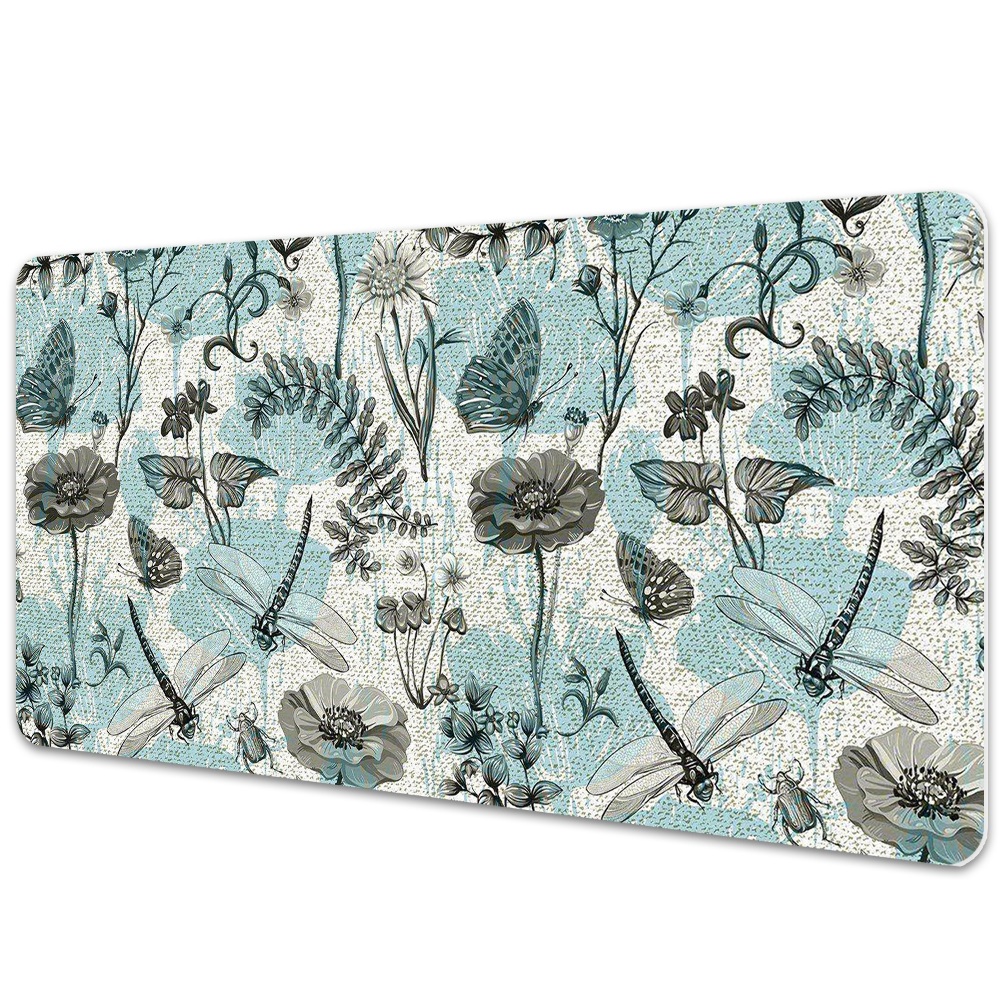 Sous main de bureau Libellules sur fleurs