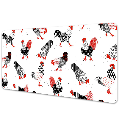 Sous-main bureau Coqs insolites