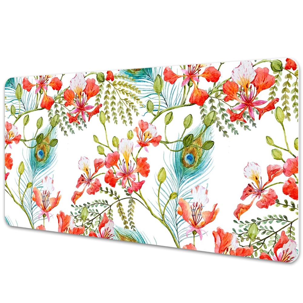 Tapis de bureau Plumes de paon