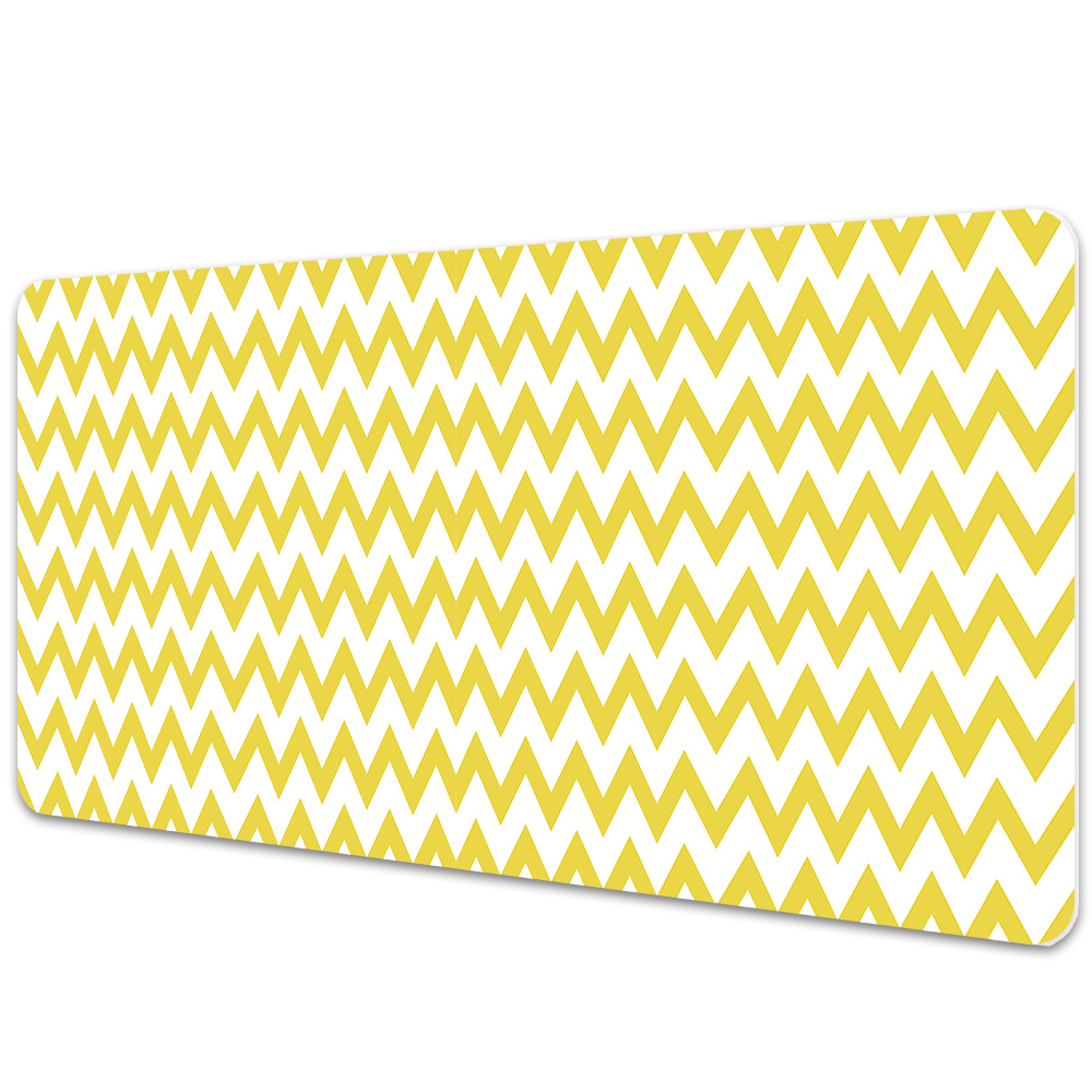 Sous-main bureau Zigzags géométriques jaunes