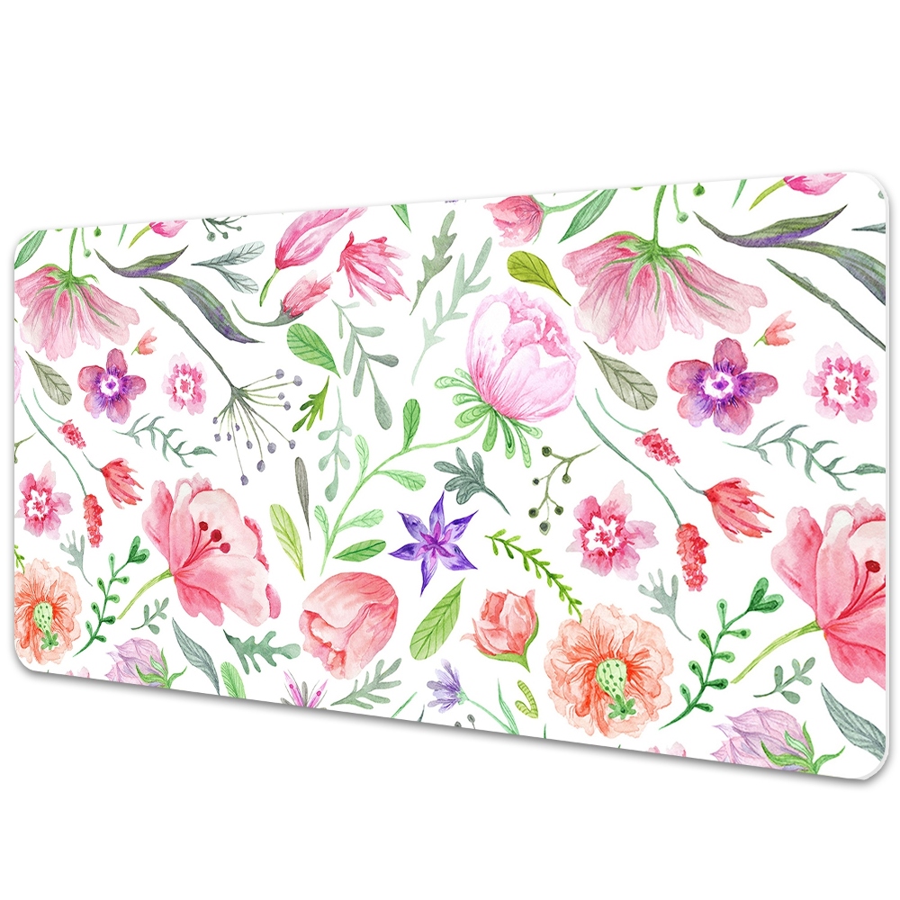 Sous-main bureau Fleurs peintes