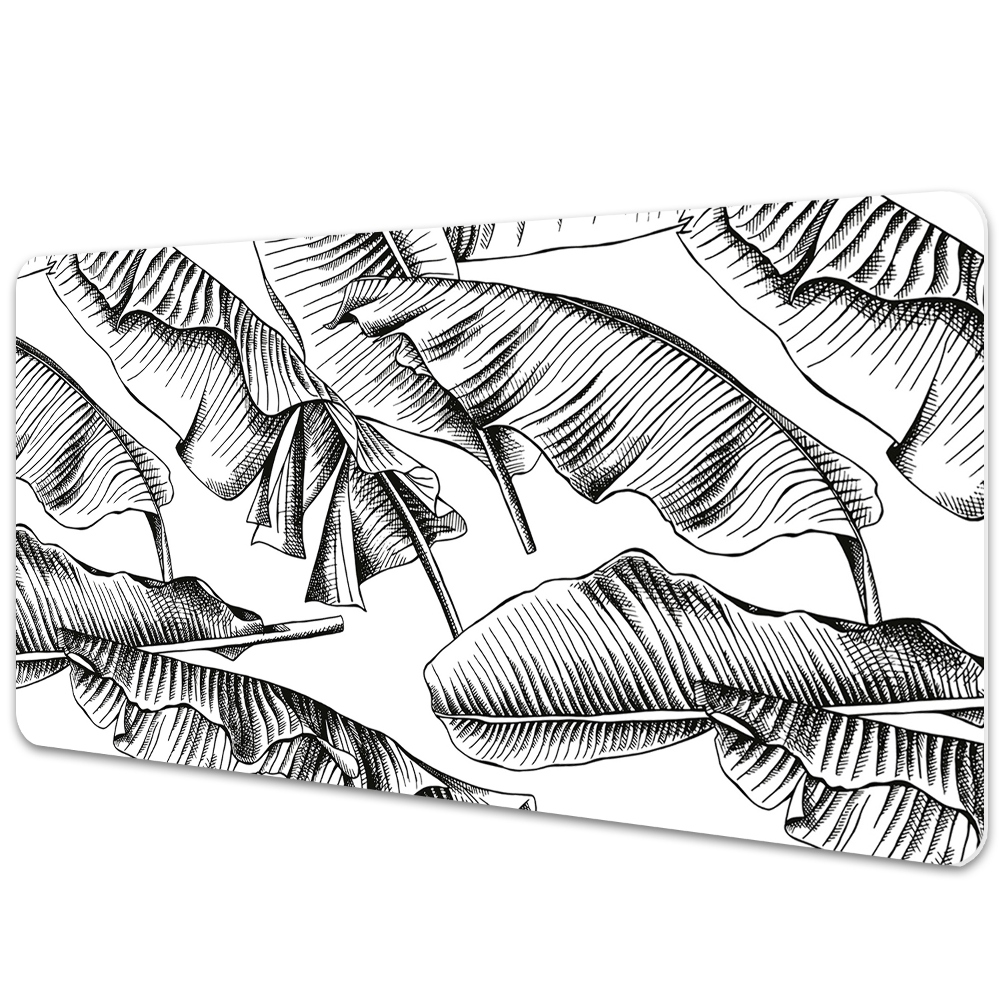 Tapis de bureau Feuilles en noir