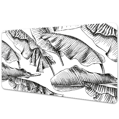 Tapis de bureau Feuilles en noir