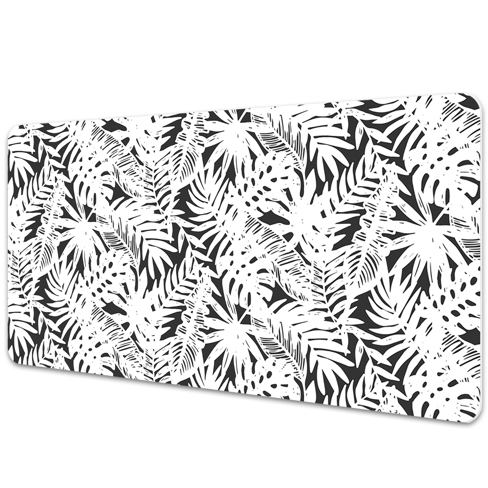 Sous main de bureau Feuilles en noir et blanc