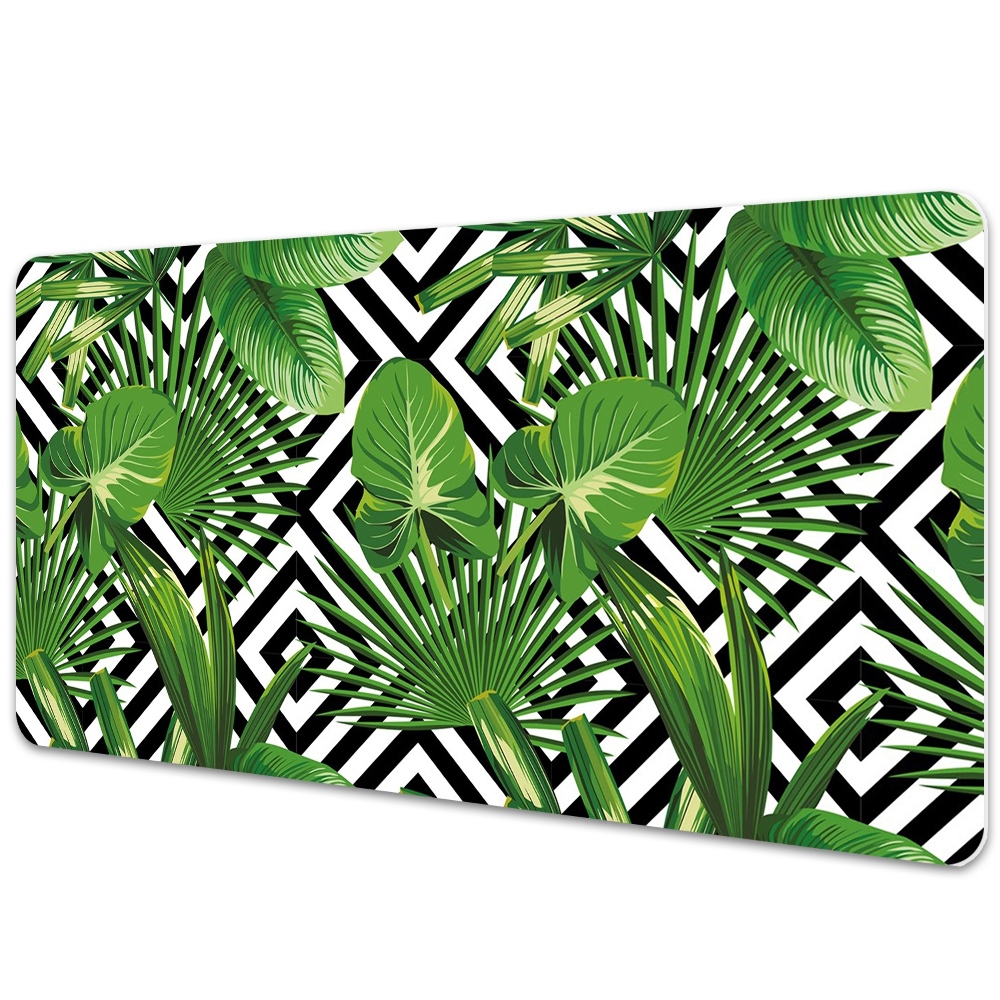 Protège bureau Fond géométrique et feuilles