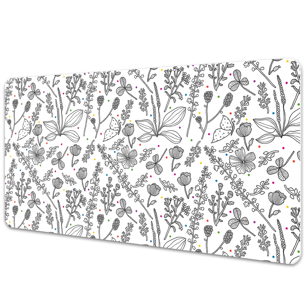 Sous-main bureau Croquis de fleurs