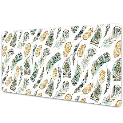 Sous-main bureau Plumes dans un style bohème