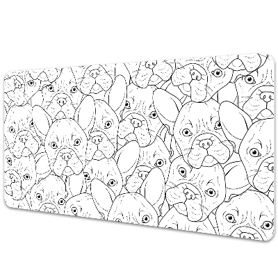 Sous-main bureau Bouledogue esquissé